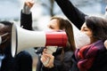 Rebellion People Shouting At Protest