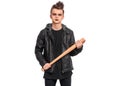 Punk goth-style teen boy