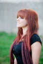 Rebellious teenager girl with red hair Royalty Free Stock Photo