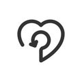 Reboot heart icon. Concept recycle love. Vector logo