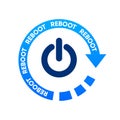 Reboot or restart logo. Restarting technology. Vector illustration.