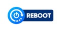 Reboot or restart logo. Restarting technology. Vector illustration.