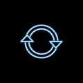 reboot sign icon in neon style. One of web collection icon can be used for UI, UX