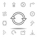 reboot sign icon. Thin line icons set for website design and development, app development. Premium icon