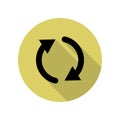 reboot sign long shadow icon. Simple glyph, flat vector of web icons for ui and ux, website or mobile application