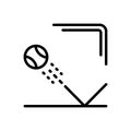 Black line icon for Rebound, revive and basketball