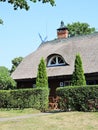 Rebuild home with reed roof Royalty Free Stock Photo