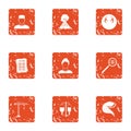 Rebuild icons set, grunge style Royalty Free Stock Photo