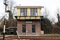 Rebuild of the signal box Groningen at the railway museum in Utrecht , the Netherlands.