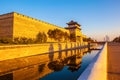 The rebuilding city wall and gate tower of Datong. Royalty Free Stock Photo