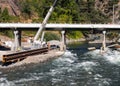 Bridge reconstruction on the Feather River Highway Royalty Free Stock Photo