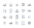 Rebuilding line icons collection. Restoration, Repair, Renewal, Refurbishment, Revitalization, Renovation, Remodeling