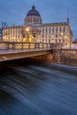 The rebuilt Berlin City Palace at dusk