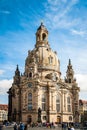 Frauenkirche Our Lady church and statue of Martin Luther in the center of old town in Dresden, Germany