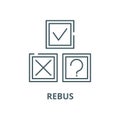 Rebus vector line icon, linear concept, outline sign, symbol