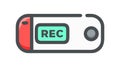 REC button device vector, recording camera video media icon. vector design Generative AI Royalty Free Stock Photo