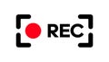 Rec button flat icon. Vector illustration Royalty Free Stock Photo