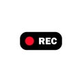 Rec button. Recording sign. Vector EPS 10. Isolated on white background Royalty Free Stock Photo