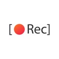 Rec button. Red flat icon. Vector illustration symbol on white beackgraund Royalty Free Stock Photo