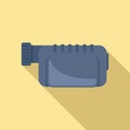 Rec camera icon flat vector. Video camcorder