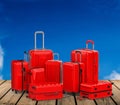 Rec hard case luggages Royalty Free Stock Photo