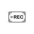 Rec icon. Element of news thin line icon Royalty Free Stock Photo