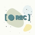 Rec icon on multicolored background Royalty Free Stock Photo