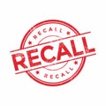 Recall stamp on white background.