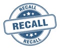 recall stamp. recall round grunge sign.