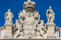 Recaredo and Ervigio visigoth kings at Madrid Royal Palace Palacio Real Top East facade.