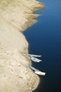 Receded dam waters Royalty Free Stock Photo