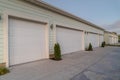 Receding line of closed garages on an estate