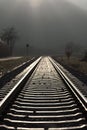 Receding railway track Royalty Free Stock Photo