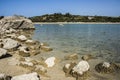 Receding waters at Lake Kournas, Crete, Greece Royalty Free Stock Photo