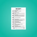 Receipt icon in a flat style on a colored background