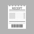 Receipt icon. Paper receipt about payment. Invoice icon