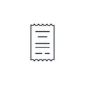 Receipt, paper thin line icon. Linear vector symbol