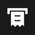Receipt printer dark mode glyph ui icon