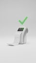 Receipt printer printing confirmation with green check mark Royalty Free Stock Photo