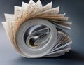 A receipt roll spiraling outward, filling the visual frame as a representation of increasing bills Royalty Free Stock Photo