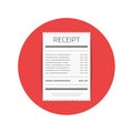 Receipt vector icon.