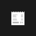 Receipt vector icon isolated, invoice flat illustration, paper bill cheque