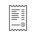 Receipt vector icon