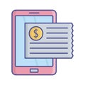 Receipt via device flat vector icon which can easily modify or edit Royalty Free Stock Photo
