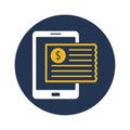 Receipt via device flat vector icon which can easily modify or edit Royalty Free Stock Photo
