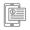 Receipt via device flat vector icon which can easily modify or edit Receipt via device flat vector icon which can easily modify o Royalty Free Stock Photo