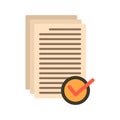 Receive approved documents icon flat isolated vector