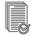 Receive approved documents icon, outline style