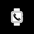 Receive calling on smartwatch icon isolated on dark background