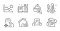 Receive file, Ranking stars and Bureaucracy icons set. Loan house, Moisturizing cream and Recipe book signs. Vector